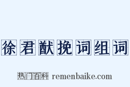 徐君猷挽词组词是什么意思的图片